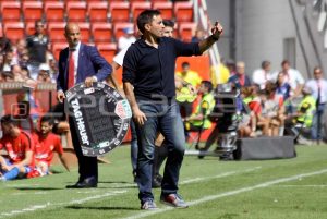 Garitano en el encuentro frente al Sporting 