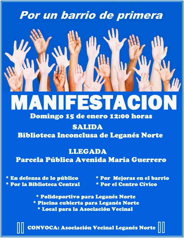 Cartel Manifestación Leganés Norte