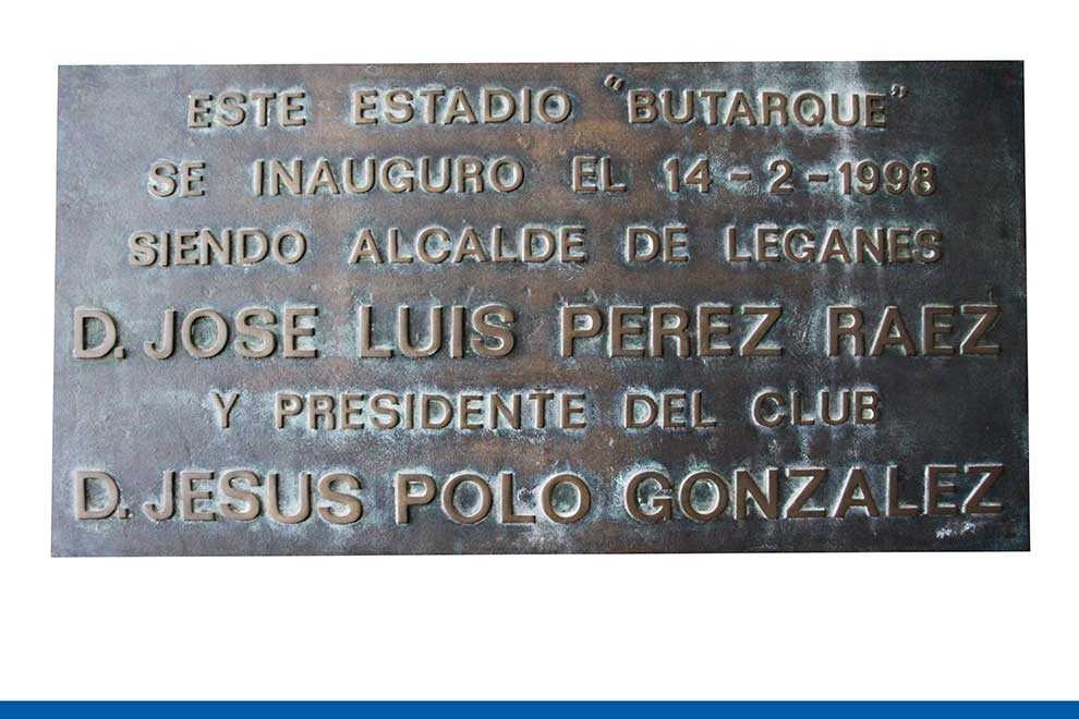 Placa inauguración estadio Butarque