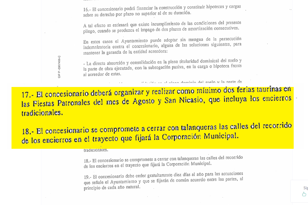 PLIEGO LA CUBIERTA encierros