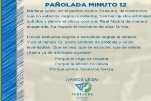 Convocatoria de la protesta. Fuente: @FPLeganes en X (Twitter)